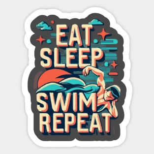 Eat, Sleep, Swim, Repeat Sticker